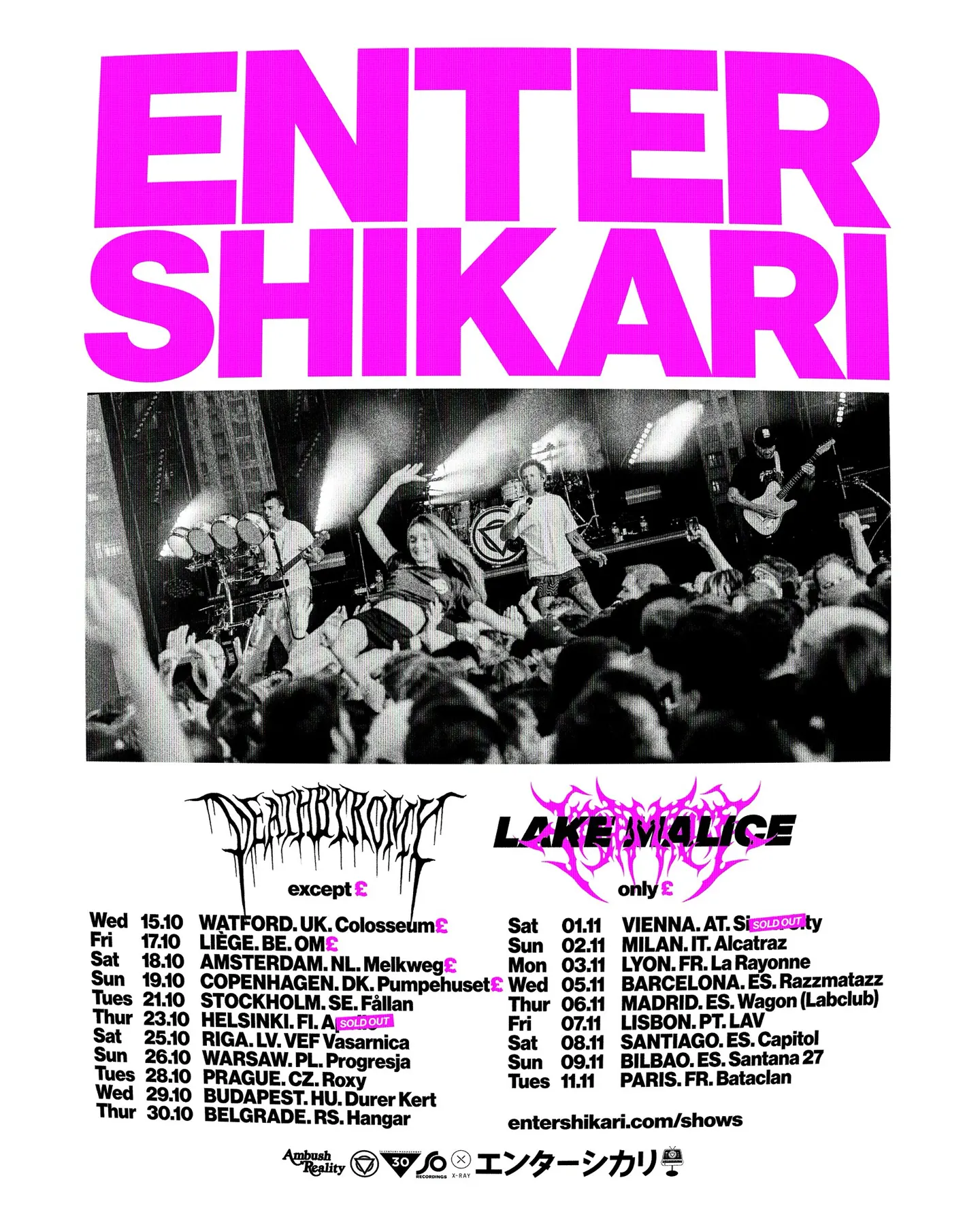 Enter shikari tour poster